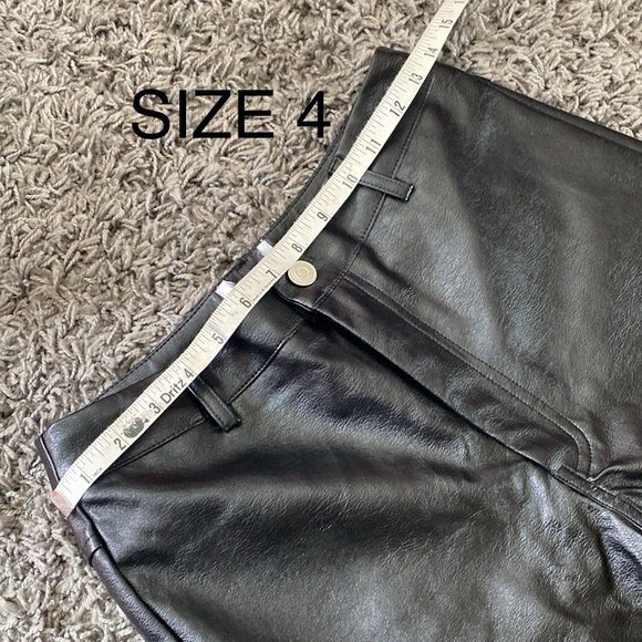 NWOT Princess Polly Faux Leather High Waisted Straight  MACEY Black Pants - Picture 13 of 16